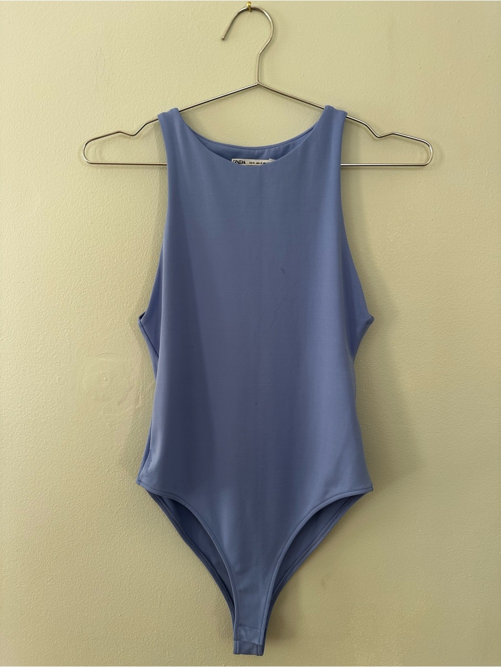 ZARA Blue Sleeveless High Cut Bodysuit Size S